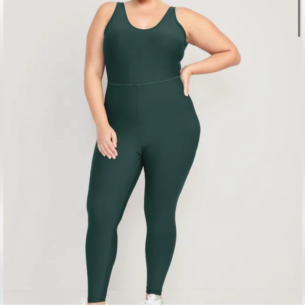 GAP Powersoft Go Dry Dark Green Sleveless Jumpsuit / Bodysuit Size XXL